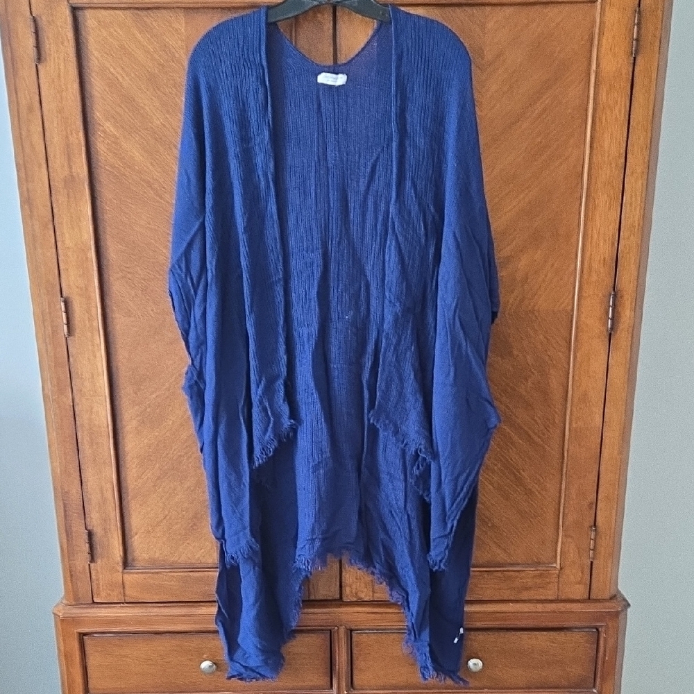 Navy Blue Open Front Kimono